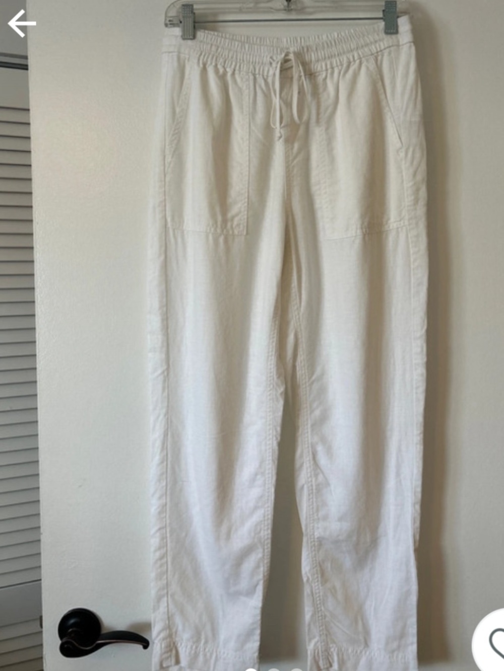 J.Crew Linen Blend Pants White Drawstring Elastic Waist XS
